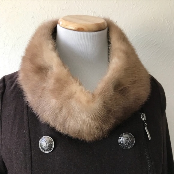 1955 Vintage Accessories - Antique Mink Collar Brown Tan
